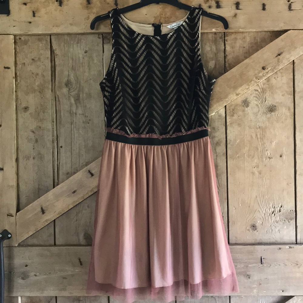 Pink, Black and Nude Dress